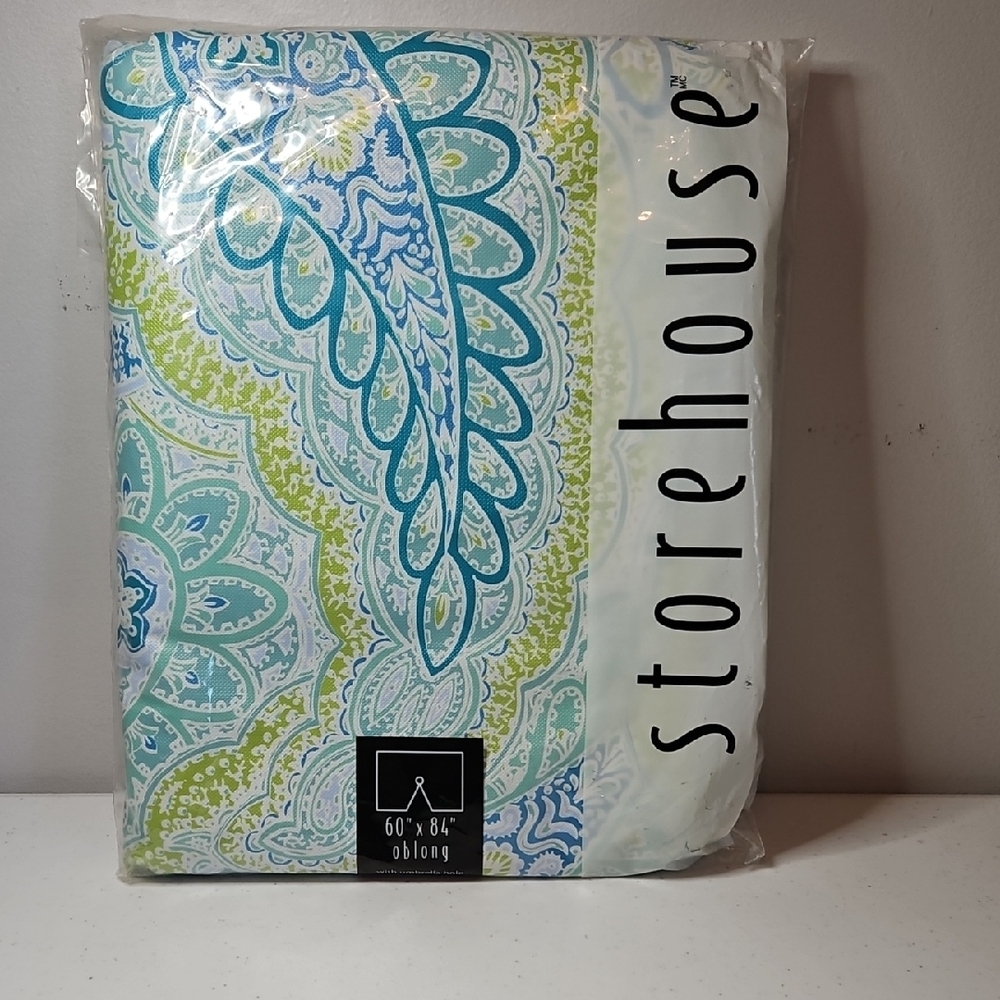 Storehouse 60"x84" Paisley Print Vinyl Table Clpth